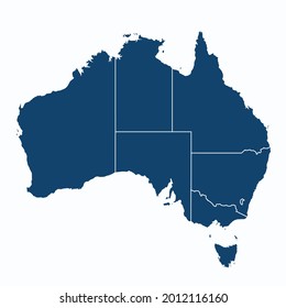 Australia map color vector modern. Silhouette map. on white background. 