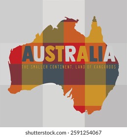 Australia map, colored quares. Vector design