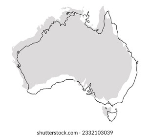 Mapa de Australia, mapa colorido en 3D