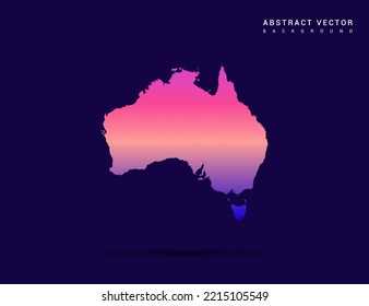 Mapa de Australia del estilo de gradiente colorido Ilustración vectorial.