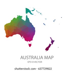 Australia Map colorful polygon vector 