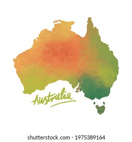 The Australia Map of Colorful Style . Vector illustration