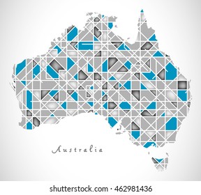 Australia Map crystal style artwork