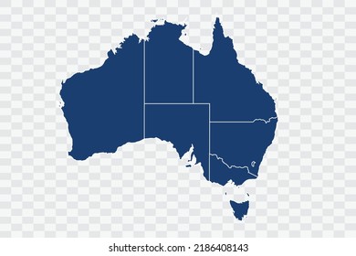 Australia Map dark blue Color on White Background quality files Color 