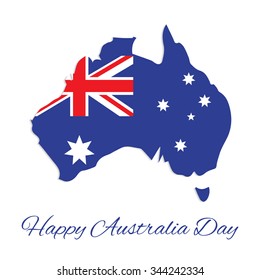 Australia map for Australia Day. 26 january Happy Australia Day. Vector Illustration