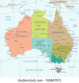 Australia Map - Detailed Vector Illustration