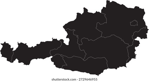Australia Map with Different Region Divisions Editable Vector Design
