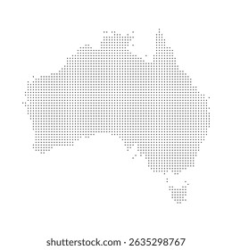 Ilustración digital del mapa de Australia, mapa moderno del punto medio del tono de Australia en estilo mínimo del punto negro Silueta limpia del Vector Perfecto para la infografía, la educación, la promoción del viaje, o el contenido político