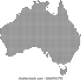 Australia map dots vector illustration background. Dotted map of Australia. Creative pixel art map 