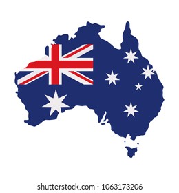 australia map with flag