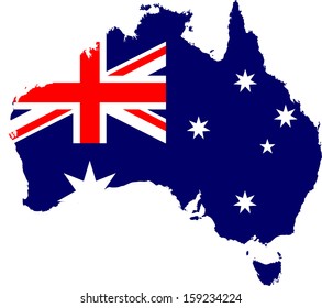 Australia Map And Flag