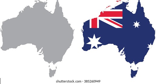 australia map with flag