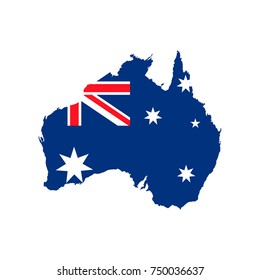 Detailed Map Australia National Flag Stock Illustration 773098174