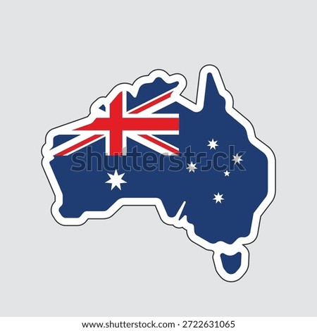 australia map flag country sticker
