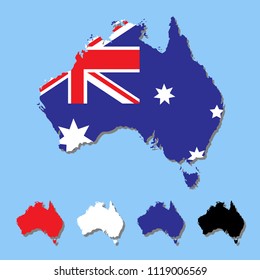 Australia map with flag decoration