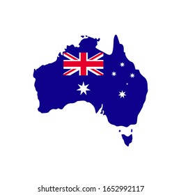 Australia map with flag icon vector isolated