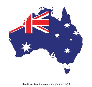 Australien Karte mit Flagge im Inneren 