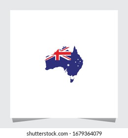 Australia Map with Flag Logo inspirations Template