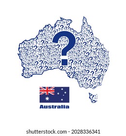 Australia map flag made from question mark.