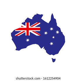 Australia Map Flag On White Background Stock Vector (Royalty Free ...