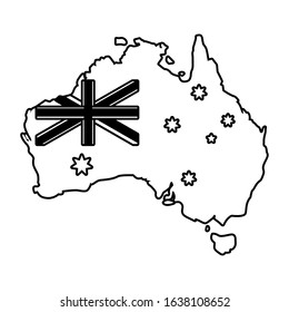 australia map with flag on white background vector illustration design