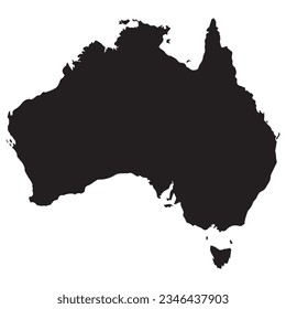 Australia Map And Flag Silhouette Vector illustration