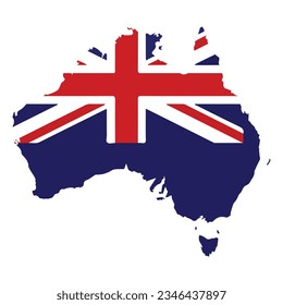 Australia Map And Flag Vector illustration