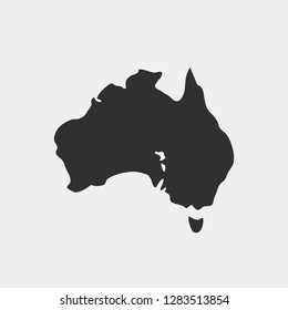 Australia map flat icon. Simplified silhouette of the continent.