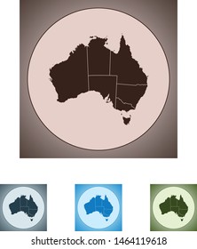 Australia map with four different color