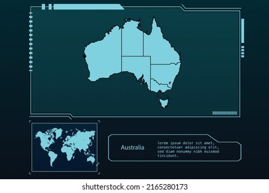Australia Map Futuristic  infographic Map element collection background
