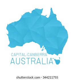 Australia map geometric background