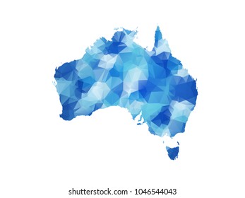 australia map in geometric polygonal style. australia  map of isolated. Vector Illustration Eps10.