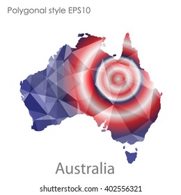 Australia map in geometric polygonal style.Abstract gems triangle,modern design background.