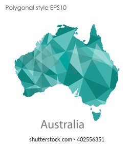 Australia map in geometric polygonal style.Abstract gems triangle,modern design background.