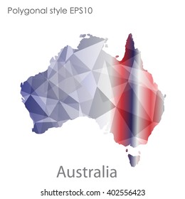 Australia map in geometric polygonal style.Abstract gems triangle,modern design background.