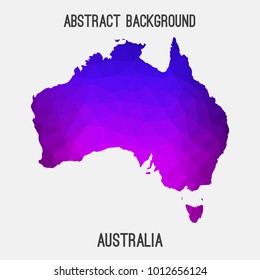 Australia map in geometric polygonal,mosaic style.Abstract tessellation,modern design background,low poly. Vector illustration.