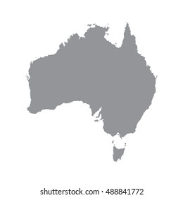 Australia map gray