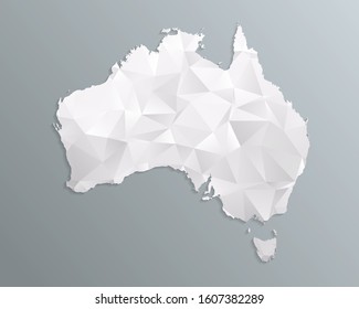 Australia map gray in polygonal style on dark background. isolated vector illustration eps 10.