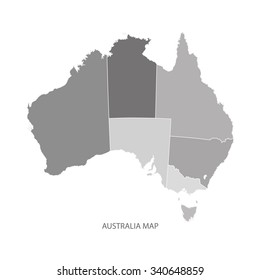 AUSTRALIA MAP GREYSCALE illustration vector