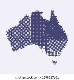 AUSTRALIA MAP HALFTONE ILLUSTRATION VECTOR