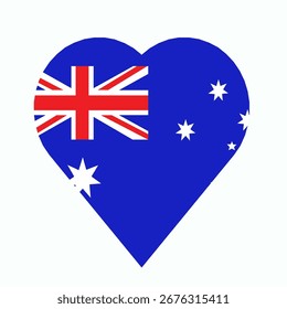 Bandera del diseño del corazón del mapa de Australia dentro de la forma del corazón útil para la fabricación de la insignia