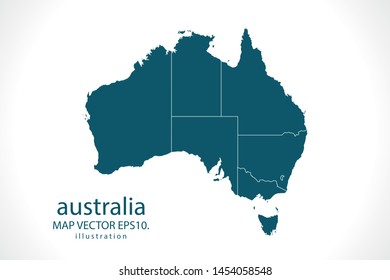 australia map High Detailed on white background. Abstract design vector illustration eps 10