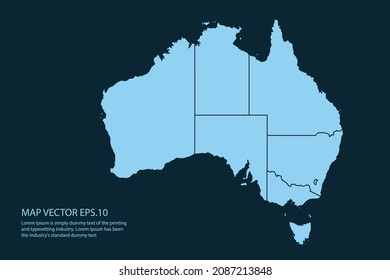 Australia map High Detailed on white background. Abstract design vector illustration eps 10