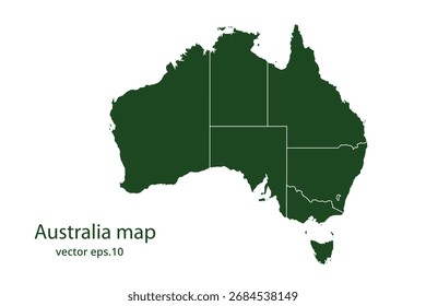 Mapa da Austrália Alto Detalhado sobre fundo branco. Ilustração vetorial de design abstrato eps 10
