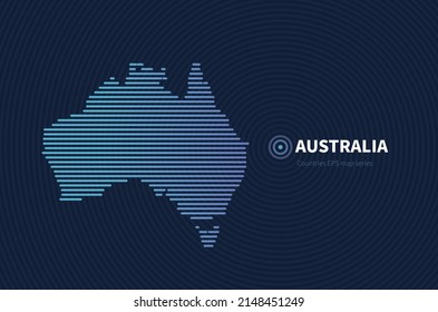 Australia map.
horizontal bar-shaped map of the countries.