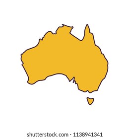 Australia map icon. Cartoon Australia map vector icon for web design isolated on white background