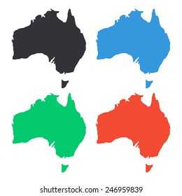 Australia Map Icon - Colored Vector Illustration