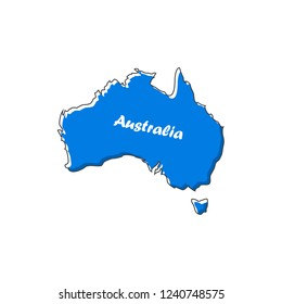 Australia map icon in a flat design. Vector illustration