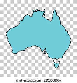 Australia map icon, geography blank concept, isolated graphic background vector illustration .