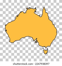 Australia map icon, geography blank concept, isolated graphic background vector illustration .